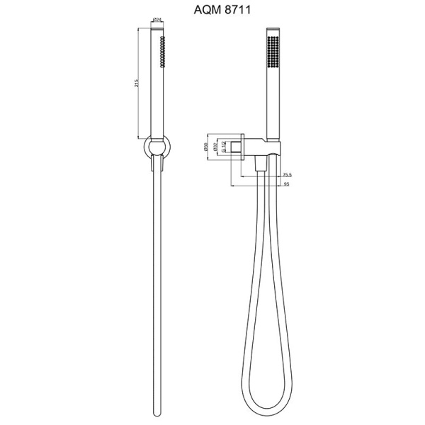 Душевой набор Aquame AQM8711MB
